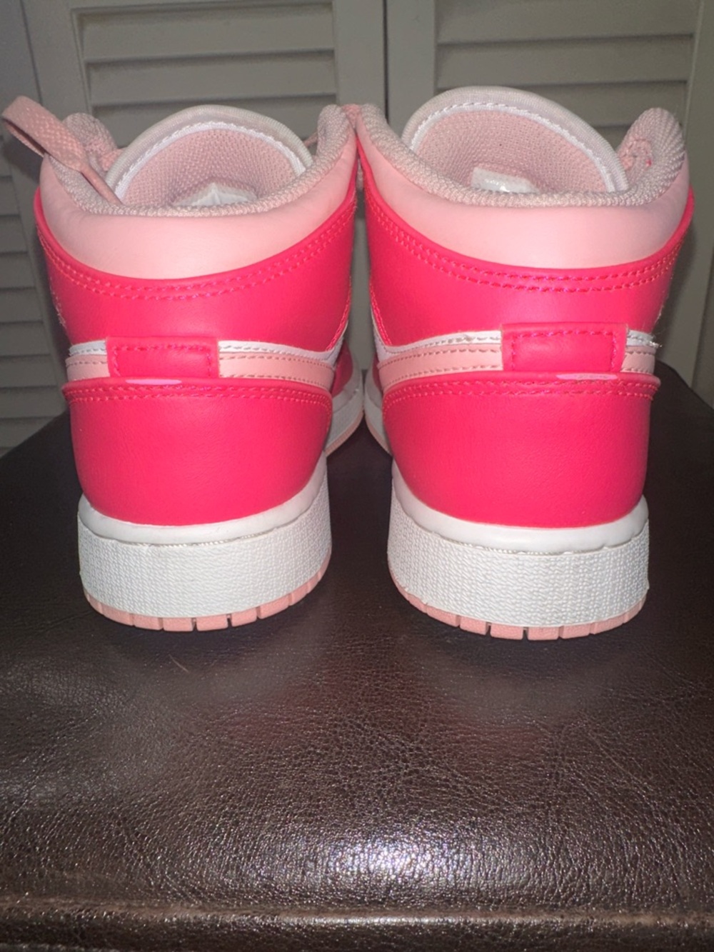 (SOLD) Kids Jordan 1 Mid (GS) “Fierce Pink” Sneakers… - Picture 2 of 11